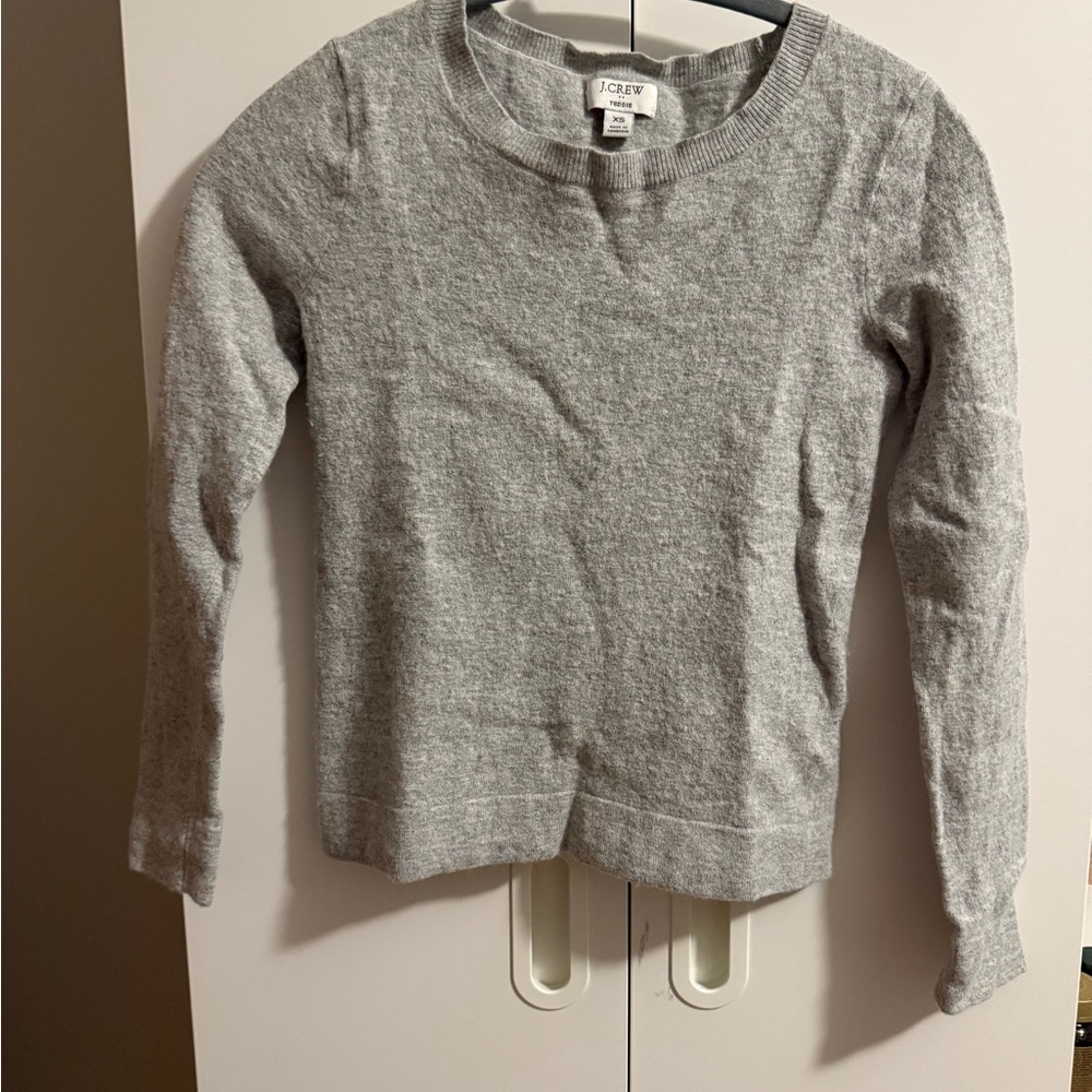 J. Crew Light Gray Teddie Sweater XS